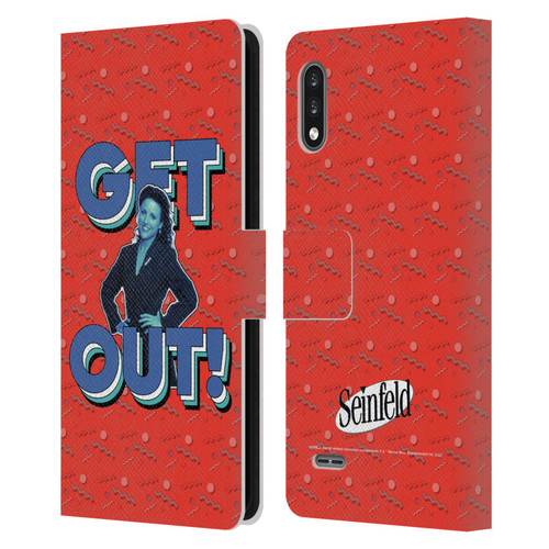 Seinfeld Graphics Get Out! Leather Book Wallet Case Cover For LG K22
