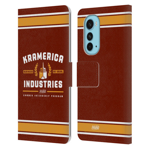 Seinfeld Graphics Kramerica Industries Leather Book Wallet Case Cover For Motorola Edge (2022)