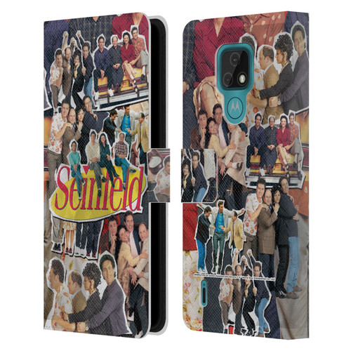 Seinfeld Graphics Collage Leather Book Wallet Case Cover For Motorola Moto E7