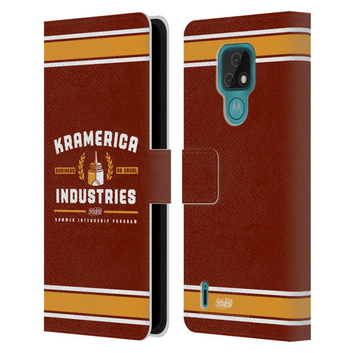 Seinfeld Graphics Kramerica Industries Leather Book Wallet Case Cover For Motorola Moto E7