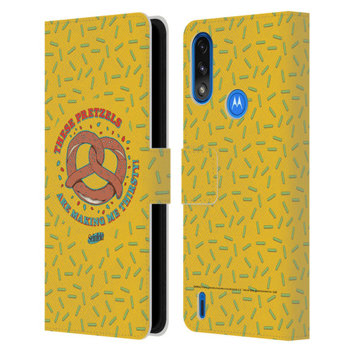 Seinfeld Graphics These Pretzels Leather Book Wallet Case Cover For Motorola Moto E7 Power / Moto E7i Power
