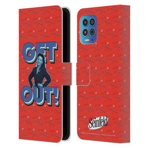Seinfeld Graphics Get Out! Leather Book Wallet Case Cover For Motorola Moto G100