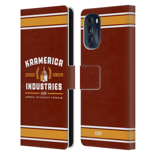 Seinfeld Graphics Kramerica Industries Leather Book Wallet Case Cover For Motorola Moto G (2022)
