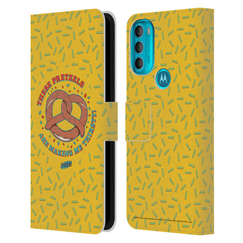 Seinfeld Graphics These Pretzels Leather Book Wallet Case Cover For Motorola Moto G71 5G