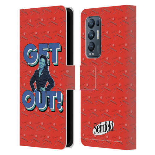 Seinfeld Graphics Get Out! Leather Book Wallet Case Cover For OPPO Find X3 Neo / Reno5 Pro+ 5G