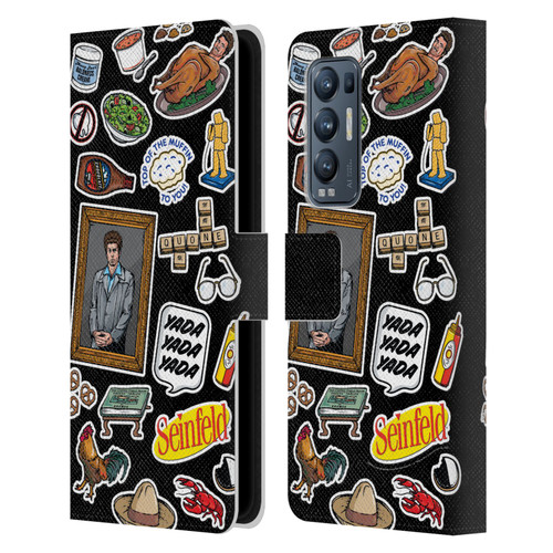 Seinfeld Graphics Sticker Collage Leather Book Wallet Case Cover For OPPO Find X3 Neo / Reno5 Pro+ 5G