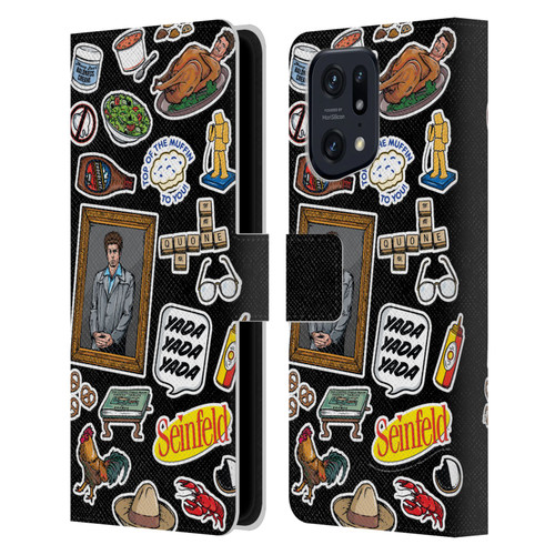 Seinfeld Graphics Sticker Collage Leather Book Wallet Case Cover For OPPO Find X5 Pro