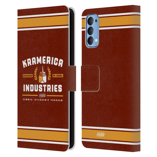 Seinfeld Graphics Kramerica Industries Leather Book Wallet Case Cover For OPPO Reno 4 5G
