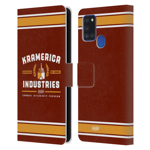 Seinfeld Graphics Kramerica Industries Leather Book Wallet Case Cover For Samsung Galaxy A21s (2020)
