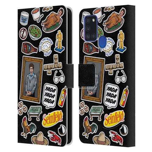Seinfeld Graphics Sticker Collage Leather Book Wallet Case Cover For Samsung Galaxy A21s (2020)