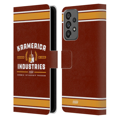 Seinfeld Graphics Kramerica Industries Leather Book Wallet Case Cover For Samsung Galaxy A73 5G (2022)
