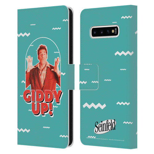 Seinfeld Graphics Giddy Up! Leather Book Wallet Case Cover For Samsung Galaxy S10+ / S10 Plus