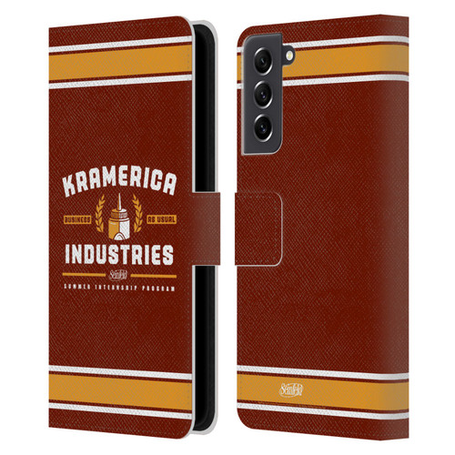Seinfeld Graphics Kramerica Industries Leather Book Wallet Case Cover For Samsung Galaxy S21 FE 5G