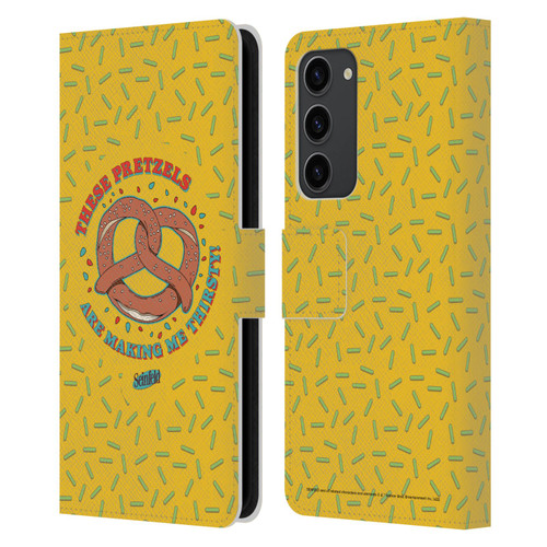 Seinfeld Graphics These Pretzels Leather Book Wallet Case Cover For Samsung Galaxy S23+ 5G