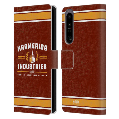 Seinfeld Graphics Kramerica Industries Leather Book Wallet Case Cover For Sony Xperia 1 IV