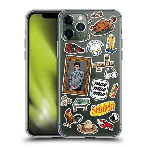 Seinfeld Graphics Sticker Collage Soft Gel Case for Apple iPhone 11 Pro
