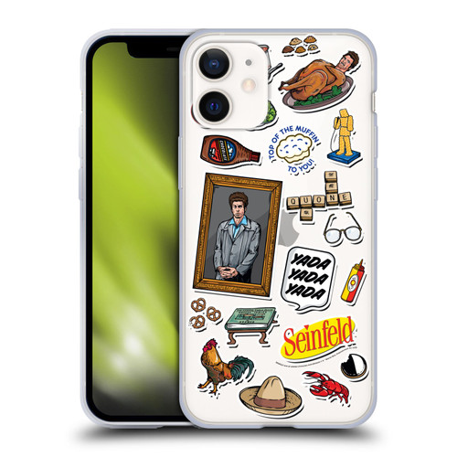 Seinfeld Graphics Sticker Collage Soft Gel Case for Apple iPhone 12 Mini