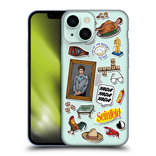 Seinfeld Graphics Sticker Collage Soft Gel Case for Apple iPhone 13 Mini