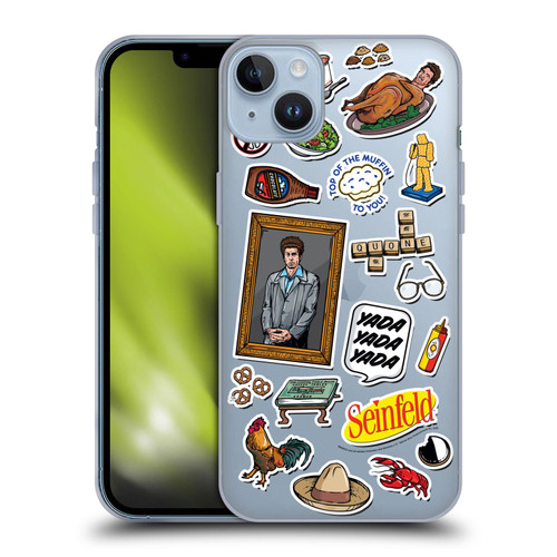 Seinfeld Graphics Sticker Collage Soft Gel Case for Apple iPhone 14 Plus