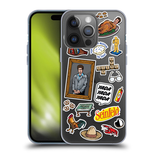 Seinfeld Graphics Sticker Collage Soft Gel Case for Apple iPhone 14 Pro