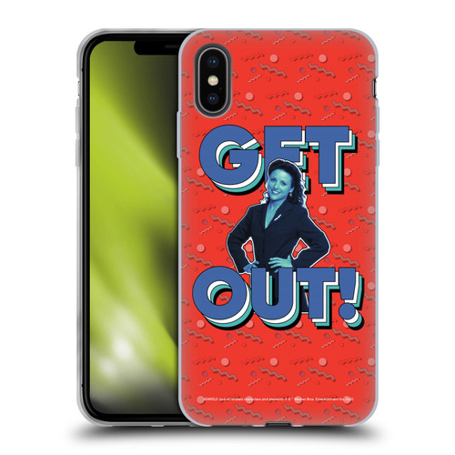 Seinfeld Graphics Get Out! Soft Gel Case for Apple iPhone XS Max