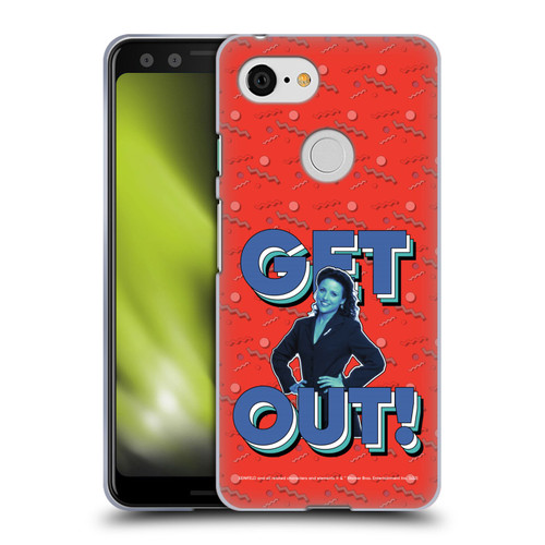 Seinfeld Graphics Get Out! Soft Gel Case for Google Pixel 3