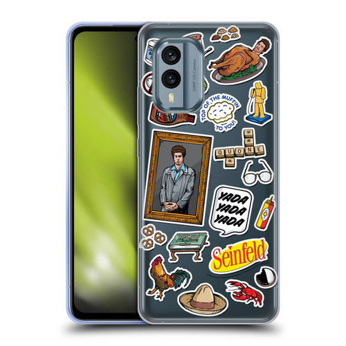 Seinfeld Graphics Sticker Collage Soft Gel Case for Nokia X30