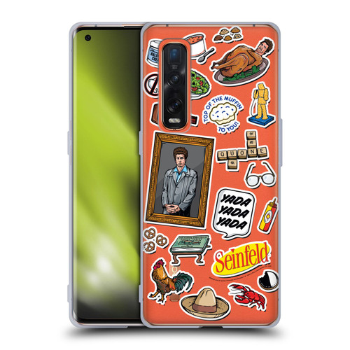 Seinfeld Graphics Sticker Collage Soft Gel Case for OPPO Find X2 Pro 5G