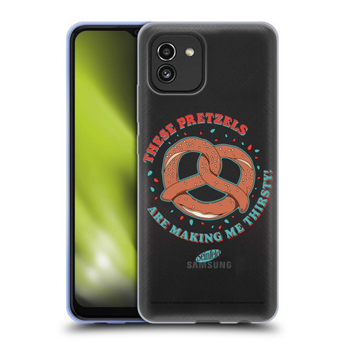 Seinfeld Graphics These Pretzels Soft Gel Case for Samsung Galaxy A03 (2021)