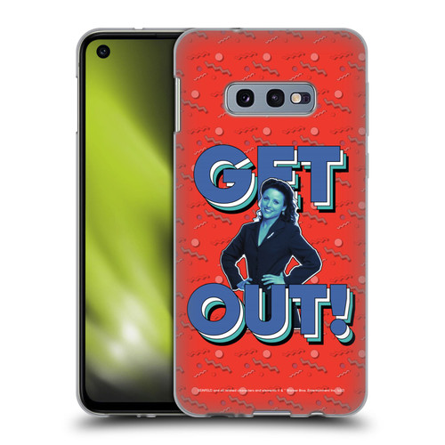 Seinfeld Graphics Get Out! Soft Gel Case for Samsung Galaxy S10e
