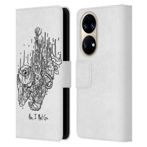 Matt Bailey Art Alas I Must Go Leather Book Wallet Case Cover For Huawei P50