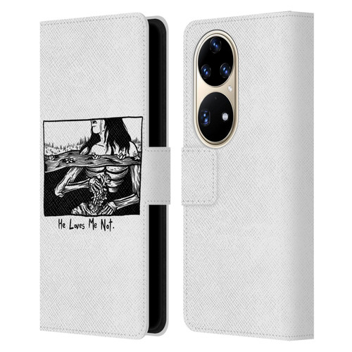 Matt Bailey Art Loves Me Not Leather Book Wallet Case Cover For Huawei P50 Pro