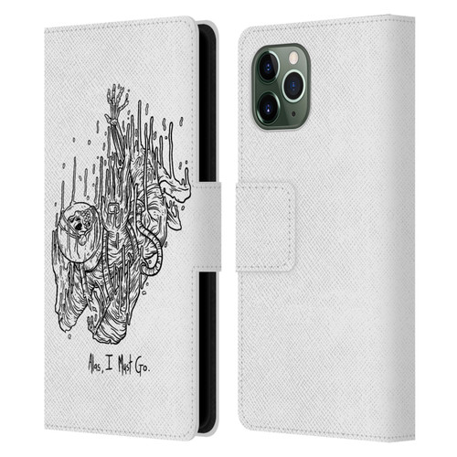 Matt Bailey Art Alas I Must Go Leather Book Wallet Case Cover For Apple iPhone 11 Pro