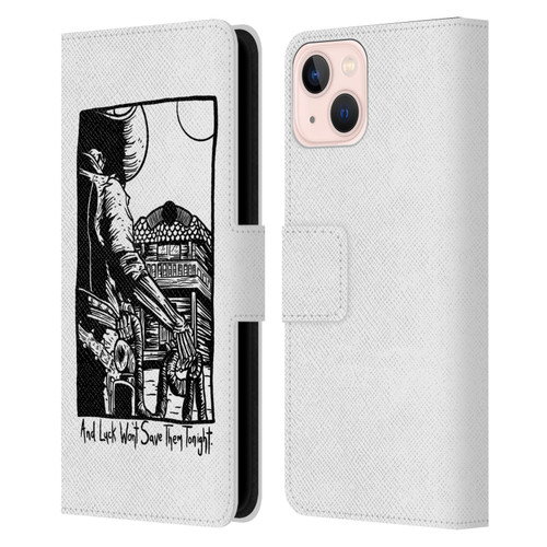 Matt Bailey Art Luck Won't Save Them Leather Book Wallet Case Cover For Apple iPhone 13