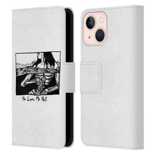 Matt Bailey Art Loves Me Not Leather Book Wallet Case Cover For Apple iPhone 13 Mini