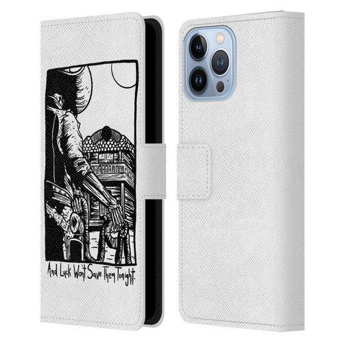 Matt Bailey Art Luck Won't Save Them Leather Book Wallet Case Cover For Apple iPhone 13 Pro Max