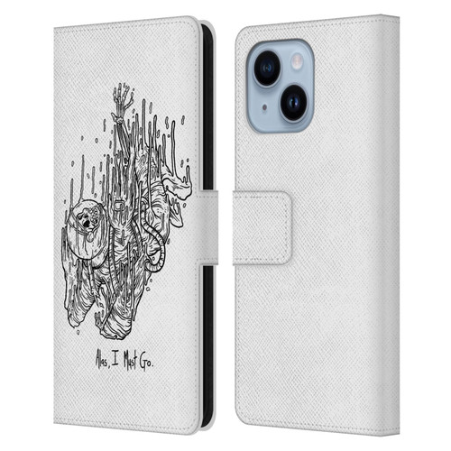 Matt Bailey Art Alas I Must Go Leather Book Wallet Case Cover For Apple iPhone 14 Plus