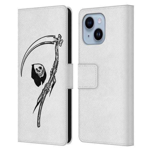 Matt Bailey Art Negative Reaper Leather Book Wallet Case Cover For Apple iPhone 14 Plus