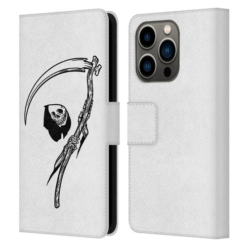 Matt Bailey Art Negative Reaper Leather Book Wallet Case Cover For Apple iPhone 14 Pro