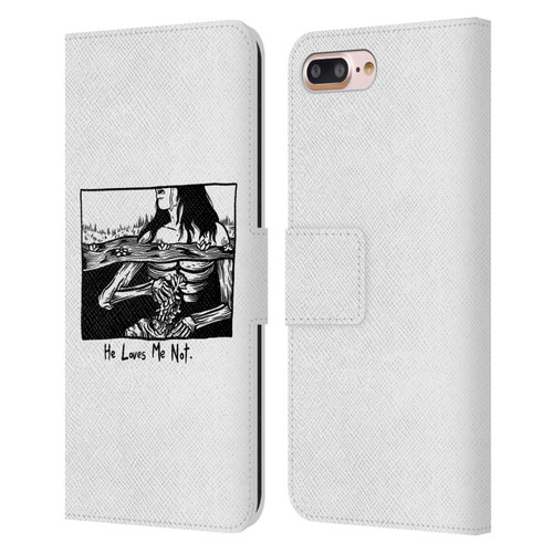 Matt Bailey Art Loves Me Not Leather Book Wallet Case Cover For Apple iPhone 7 Plus / iPhone 8 Plus