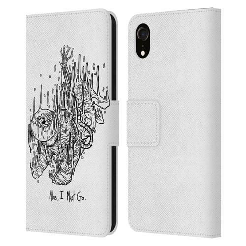 Matt Bailey Art Alas I Must Go Leather Book Wallet Case Cover For Apple iPhone XR