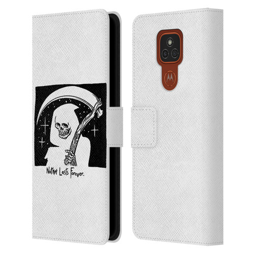 Matt Bailey Art Nothing Last Forever Leather Book Wallet Case Cover For Motorola Moto E7 Plus