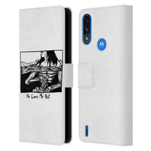 Matt Bailey Art Loves Me Not Leather Book Wallet Case Cover For Motorola Moto E7 Power / Moto E7i Power