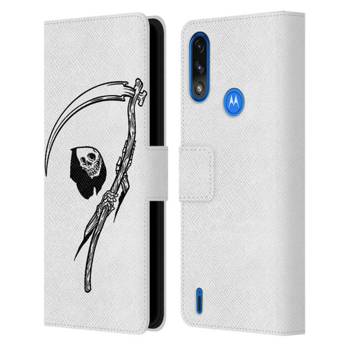 Matt Bailey Art Negative Reaper Leather Book Wallet Case Cover For Motorola Moto E7 Power / Moto E7i Power