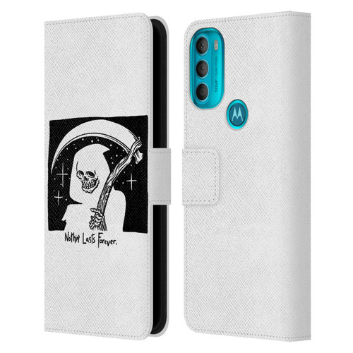Matt Bailey Art Nothing Last Forever Leather Book Wallet Case Cover For Motorola Moto G71 5G