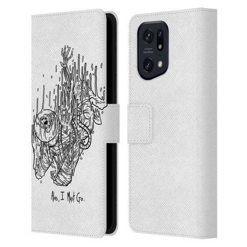 Matt Bailey Art Alas I Must Go Leather Book Wallet Case Cover For OPPO Find X5 Pro