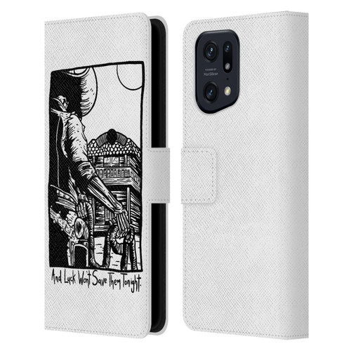 Matt Bailey Art Luck Won't Save Them Leather Book Wallet Case Cover For OPPO Find X5 Pro