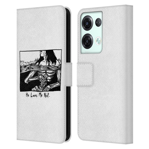 Matt Bailey Art Loves Me Not Leather Book Wallet Case Cover For OPPO Reno8 Pro