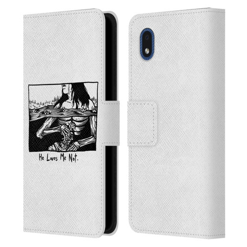Matt Bailey Art Loves Me Not Leather Book Wallet Case Cover For Samsung Galaxy A01 Core (2020)