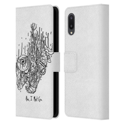 Matt Bailey Art Alas I Must Go Leather Book Wallet Case Cover For Samsung Galaxy A02/M02 (2021)